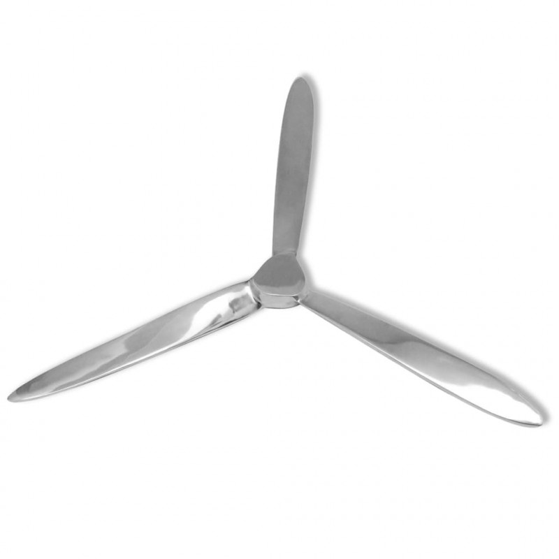 Wanddekoration Propeller Silbern 70cm Aluminium