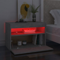 Nachttisch mit LED-Leuchten Betongrau 60x35x40 cm