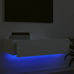 TV-Schrank mit LED-Leuchten Hochglanz-Weiß 60x35x15,5 cm