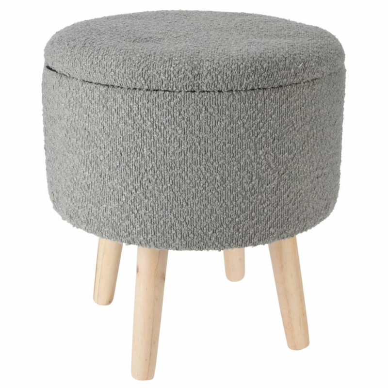 Home&Styling Hocker mit Stauraum Ø35x40 cm Hellgrau