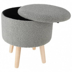 Home&Styling Hocker mit Stauraum Ø35x40 cm Hellgrau