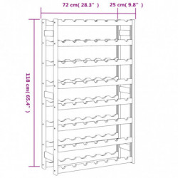 Weinregal für 56 Flaschen Braun Massivholz Kiefer