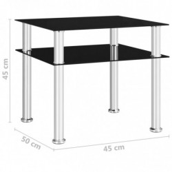 Beistelltisch Schwarz 45x50x45 cm Hartglas