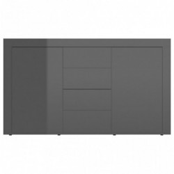 Sideboard Hochglanz-Grau 120×36×69 cm Spanplatte