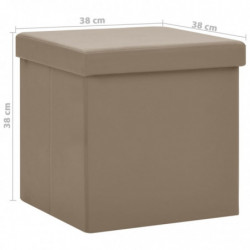 Hocker mit Stauraum 2 Stk. Cappuccino-Braun PVC