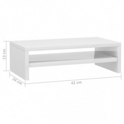 Monitorständer Hochglanz-Weiß 42x24x13 cm Holzwerkstoff