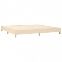 Boxspringbett mit Matratze & LED Creme 200x200 cm Stoff