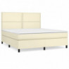 Boxspringbett mit Matratze Creme 160x200 cm Kunstleder