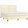 Boxspringbett mit Matratze Creme 160x200 cm Kunstleder