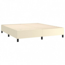 Boxspringbett mit Matratze Creme 160x200 cm Kunstleder