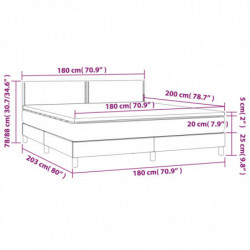 Boxspringbett mit Matratze & LED Weiß 180x200 cm Kunstleder