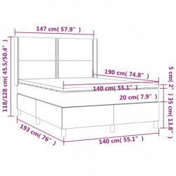 Boxspringbett mit Matratze & LED Taupe 140x190 cm Stoff