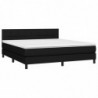 Boxspringbett mit Matratze Schwarz 180x200 cm Stoff