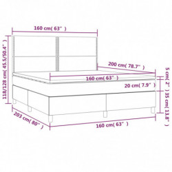 Boxspringbett mit Matratze Rosa 160x200 cm Samt