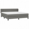 Boxspringbett mit Matratze Dunkelgrau 180x200 cm Stoff