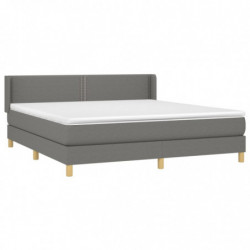 Boxspringbett mit Matratze Dunkelgrau 180x200 cm Stoff