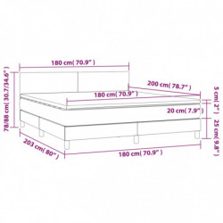 Boxspringbett mit Matratze & LED Dunkelbraun 180x200 cm Stoff