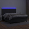 Boxspringbett mit Matratze & LED Schwarz 160x200 cm Kunstleder