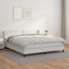 Boxspringbett mit Matratze Weiß 180x200 cm Kunstleder