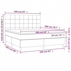 Boxspringbett mit Matratze Hellgrau 160x200 cm Stoff