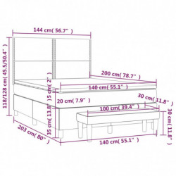 Boxspringbett mit Matratze Schwarz 140x200 cm Stoff