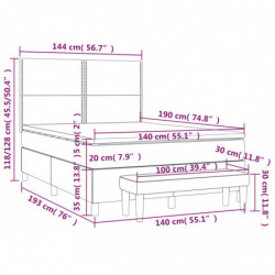 Boxspringbett mit Matratze Schwarz 140x190 cm Stoff