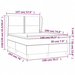 Boxspringbett mit Matratze Braun 140x190 cm Kunstleder