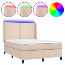 Boxspringbett mit Matratze & LED Cappuccino-Braun 140x200cm