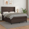 Boxspringbett mit Matratze Braun 140x190 cm Kunstleder