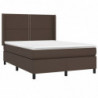 Boxspringbett mit Matratze Braun 140x190 cm Kunstleder