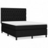 Boxspringbett mit Matratze Schwarz 140x200 cm Stoff