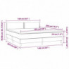 Boxspringbett mit Matratze & LED Grau 160x200 cm Kunstleder