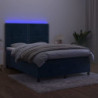 Boxspringbett mit Matratze & LED Dunkelblau 140x190 cm Samt