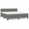 Boxspringbett mit Matratze Dunkelgrau 180x200 cm Stoff