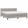 Boxspringbett mit Matratze & LED Hellgrau 180x200 cm Stoff