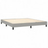 Boxspringbett mit Matratze & LED Hellgrau 180x200 cm Stoff