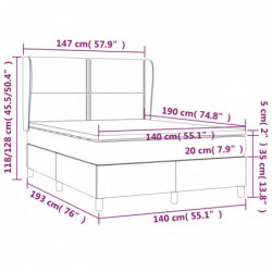 Boxspringbett mit Matratze Dunkelbraun 140x190 cm Stoff