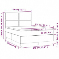 Boxspringbett mit Matratze & LED Creme 140x200 cm Stoff