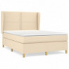 Boxspringbett mit Matratze Creme 140x190 cm Stoff