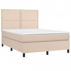 Boxspringbett mit Matratze & LED Cappuccino-Braun 140x200cm