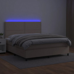 Boxspringbett mit Matratze & LED Cappuccino-Braun 140x200cm