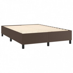 Boxspringbett mit Matratze Braun 140x190 cm Kunstleder