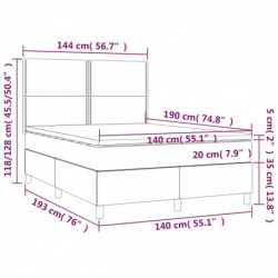 Boxspringbett mit Matratze Braun 140x190 cm Kunstleder