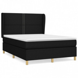 Boxspringbett mit Matratze Schwarz 140x200 cm Stoff