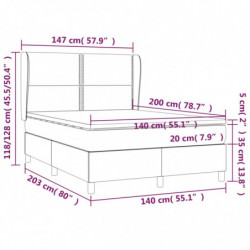 Boxspringbett mit Matratze Schwarz 140x200 cm Stoff