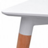 7-teilige Essgruppe Tisch Stühle Weiß und Hellgrau