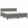 Boxspringbett mit Matratze Dunkelgrau 180x200 cm Stoff