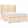 Boxspringbett mit Matratze Creme 140x190 cm Stoff