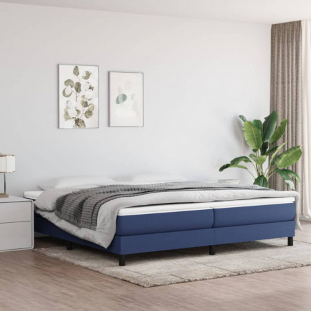 Boxspringbett mit Matratze Blau 200x200 cm Stoff