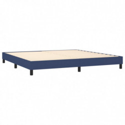 Boxspringbett mit Matratze Blau 200x200 cm Stoff